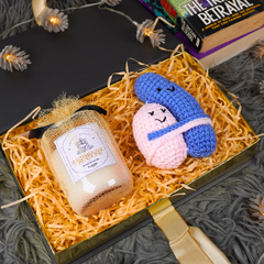 Hugging Crochet & Premium Scented Candle Cozy Gift Set