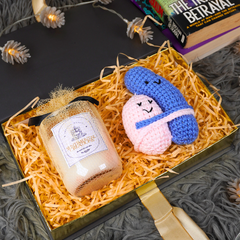 Hugging Crochet & Premium Scented Candle Cozy Gift Set