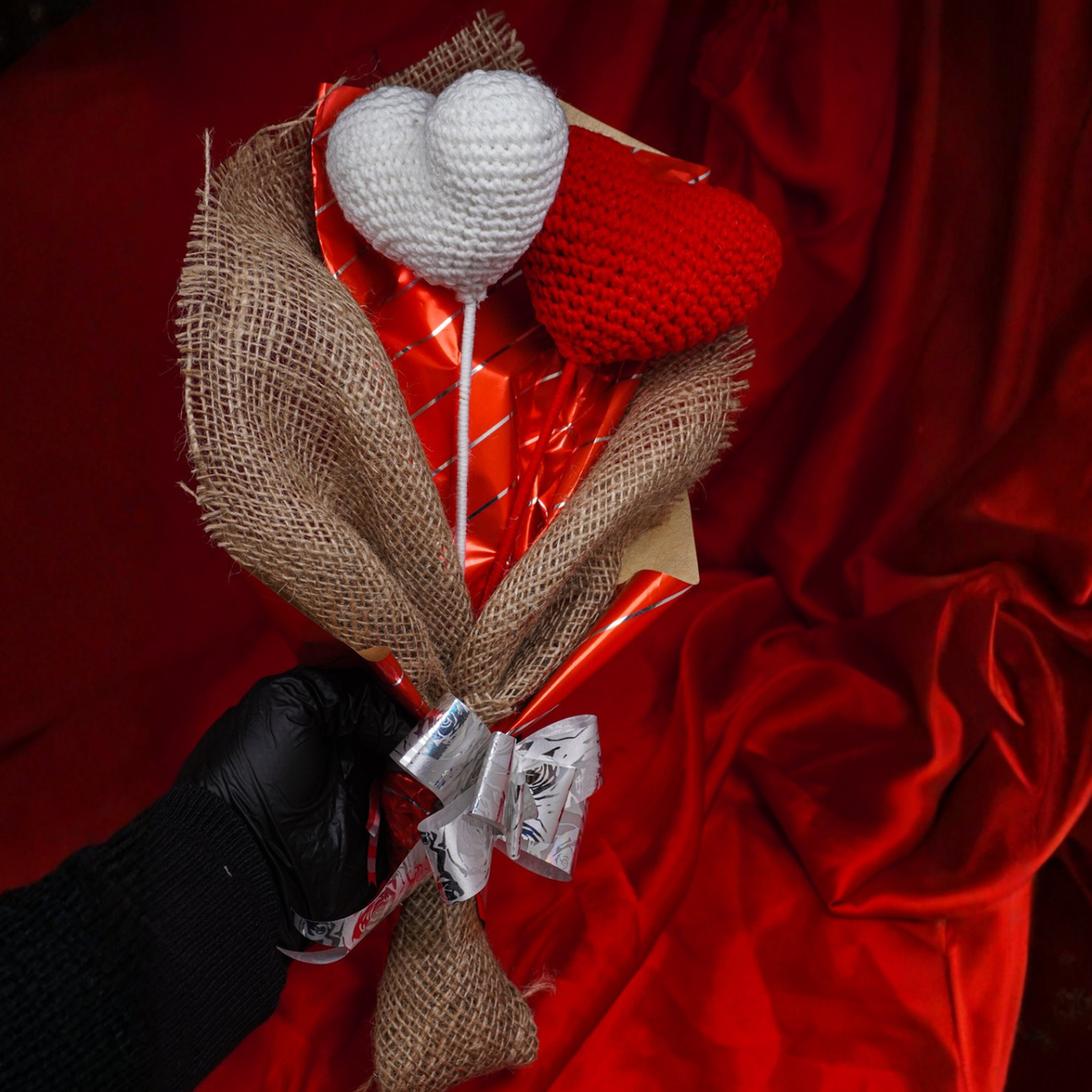 Forever Hearts Crochet Bouquet