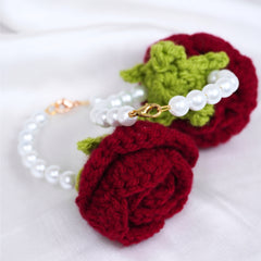 Handcrafted Crochet Rose Pearl Gajra Set for Brides | Lahore