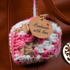 Handmade Crochet Square Bag Charm & Keychain
