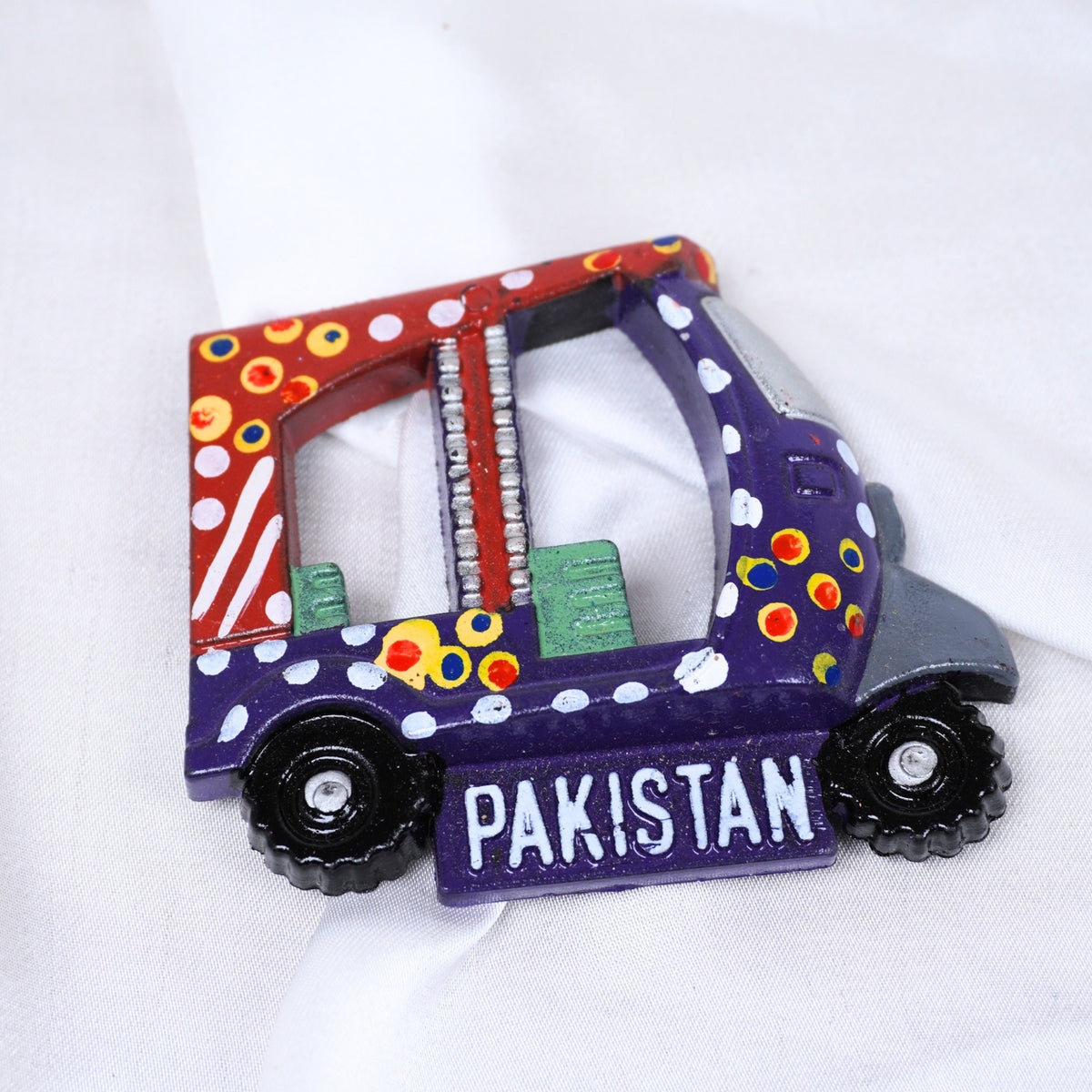 Handcrafted Pakistani Rickshaw Fridge Magnet