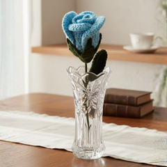 Sky Blue Crochet Rose