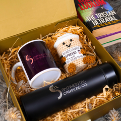 Positive Coffee Amigurumi, Smart Thermos & Ceramic Mug Premium Gift Set