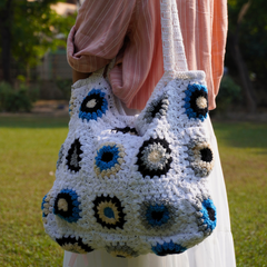 White Crochet Tote