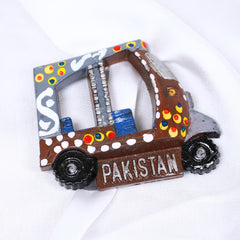 Handcrafted Pakistani Rickshaw Fridge Magnet