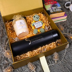 Positive Turtle Amigurumi, Smart Thermos & Scented Candle Premium Gift Set