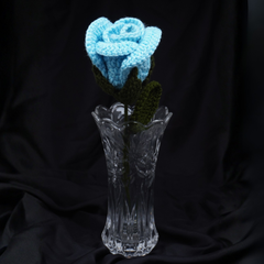 Sky Blue Crochet Rose