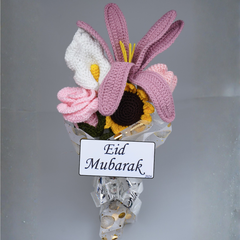 Mix (her) Flower Crochet Bouqet with Eid Mubarak Card (Copy)